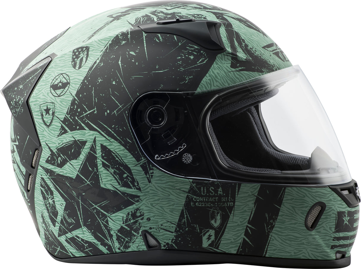 Revolt Liberator Helmet Matte Black/Green Xs
